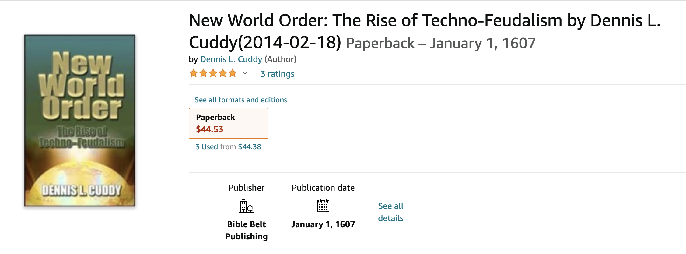 "New World Order" book on Amazon